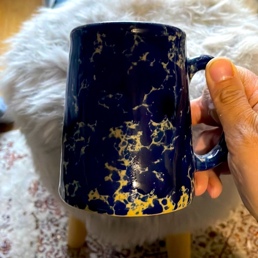 Bennington Pottery blue agate mug